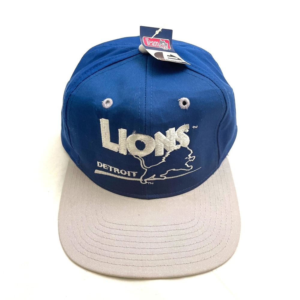 NEW Vintage Detroit Lions Eastport Snapback Hat Cap Blue Deadstock NFL